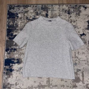 Zara Mock Neck Knitted Cropped T-Shirt